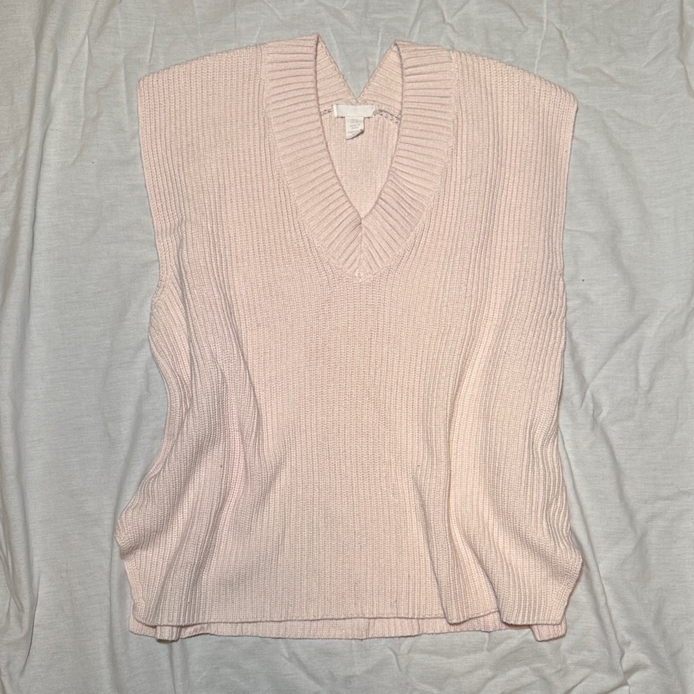 H&M Light Pink V-Neck Sweater Vest